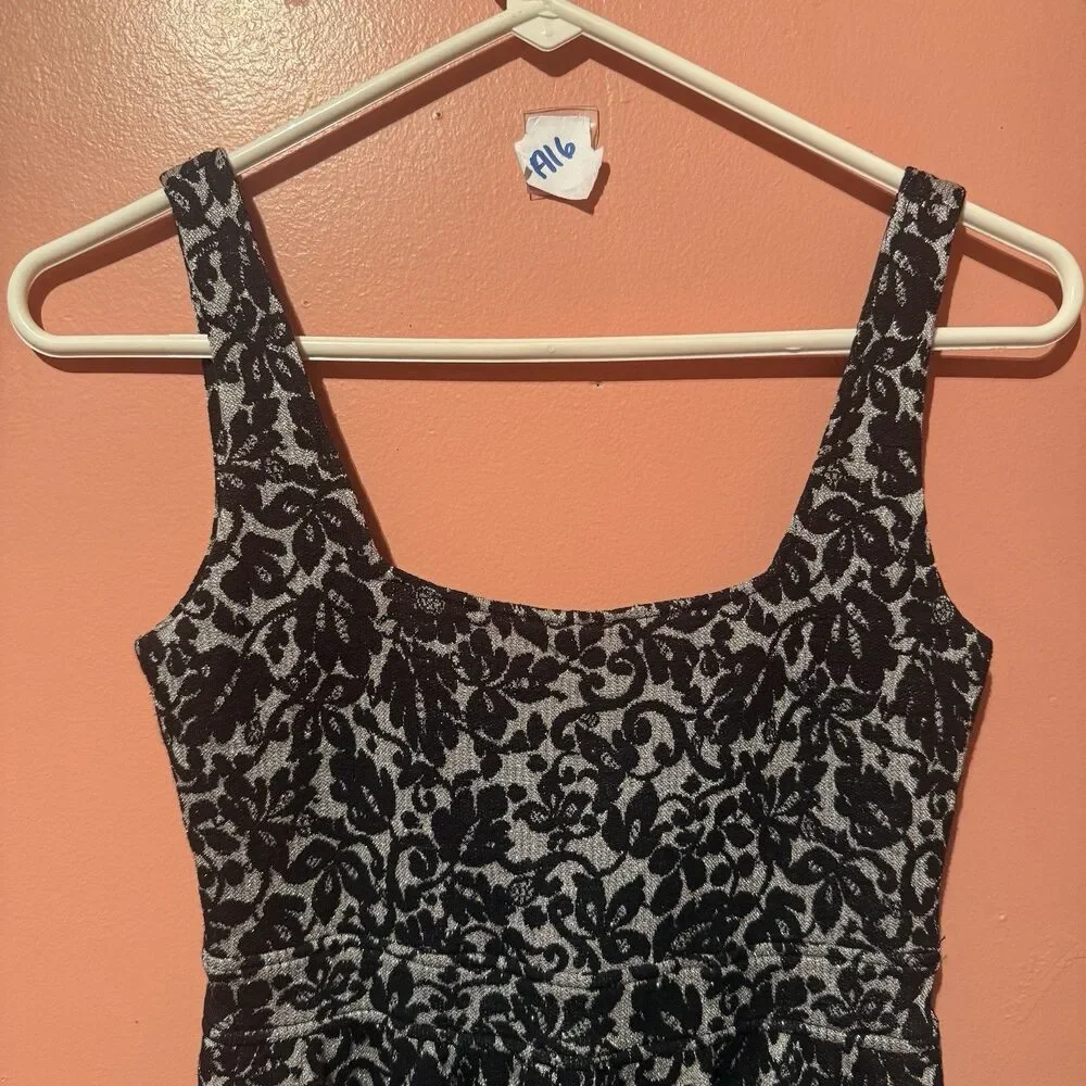 Diane Von Furstenberg Womens Short Dress Size 0 Black Gray Wool Sleeveless